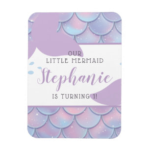 Onder de Zee Mermaid Birthday Party Magneet