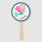 Onder de Zee Mermaid Party Personalized Handwaaier (Achterkant)