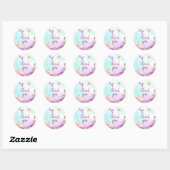 Onder de Zee Mermaid Sticker Cupcake Topper Roze (Vel)