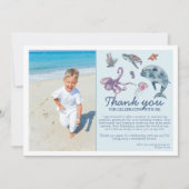 Onder de Zee Moderne Kids Foto Verjaardag Bedankkaart (Voorkant)