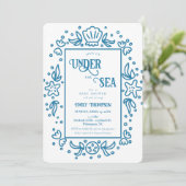 Onder de Zee Nautilische Oceaangeboorte Baby Showe Kaart (Staand voorkant)
