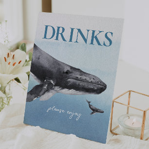 Onder de Zee Oceaan Baby shower Drinken Reclamebord Met Voetstuk