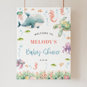 Onder de Zee Oceaan Baby Shower Welkomstbord Poster