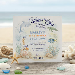 Onder de Zee Oceaan Dieren Strand Verjaardag Kaart