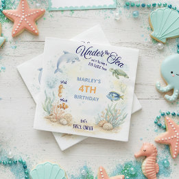 Onder de Zee Oceaan Dieren Strand Verjaardag Servet