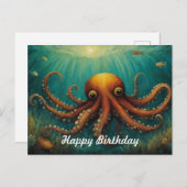 Onder De Zee Octopus Gefeliciteerd Briefkaart (Voorkant / Achterkant)