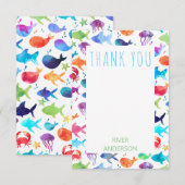 Onder De Zee Regenboog Vis Dank Je Bedankkaart (Voorkant / Achterkant)