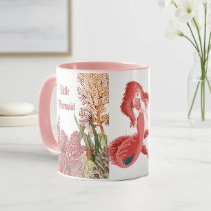Onder De Zee Rood Klein Meermin Koraalrif Oceaan Mok