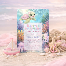 Onder de Zee Schattig Schildpad Meisje Baby Shower