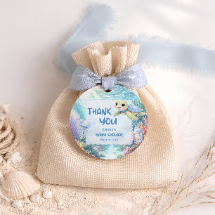 Onder de Zee Schildpad Jongen Baby Shower Bedankt Bedankjes Labels