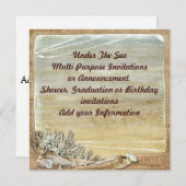 Onder de Zee Strand Multi purpose Uitnodiging (Voorkant / Achterkant)