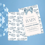 Onder de Zee Strand Thema met Schelp Ontwerp Baby Kaart