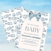 Onder de Zee Strand Thema met Schelp Ontwerp Baby Kaart