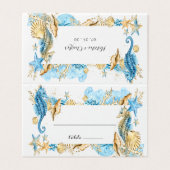 Onder de Zee Summer Wedding Table Place Card Kaart (Buitenkant ongevouwen)