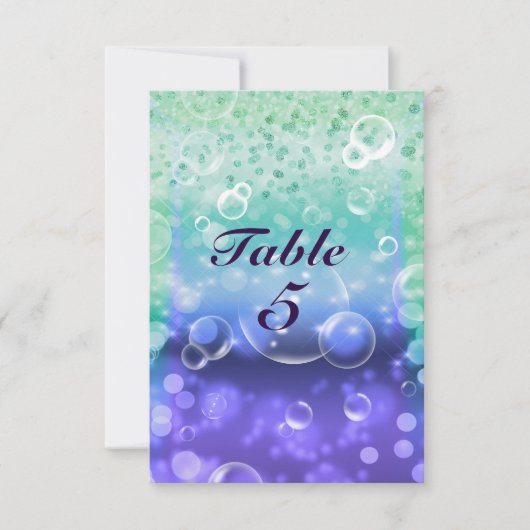 Onder de Zee Tropische Oceaan Sparkle Party Table Kaart (Voorkant)