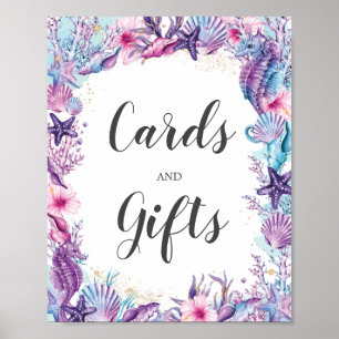 Onder de Zee Turquoise Paars Roze Kaarten & Cadeau Poster