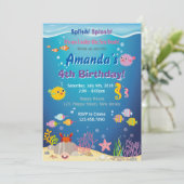 Onder de Zee verjaardagsuitnodiging Kaart (Staand voorkant)