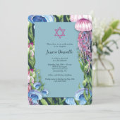 Onder de Zee Waterverf Bat Mitzvah Kaart (Staand voorkant)