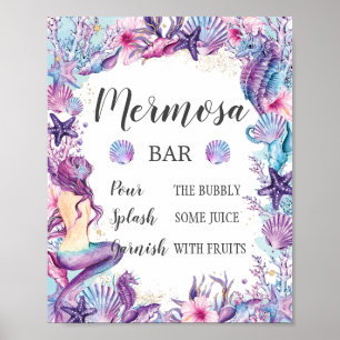 Onder de Zee Zeemeermin Douche Verjaardag Mermosa  Poster