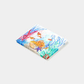 Onder de zeewaterverf vis oceaan kustzee post-it® notes (Schuin)