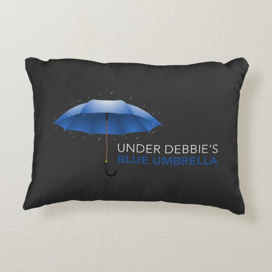 Onder Debbie's Blauwe Umbrella Accent Kussen (Achterkant)
