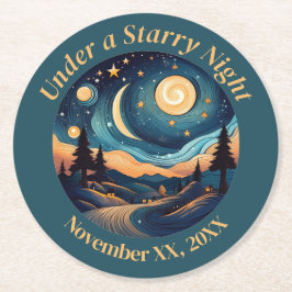 Onder een Sterrennacht Ronde Kartonnen Onderzetter