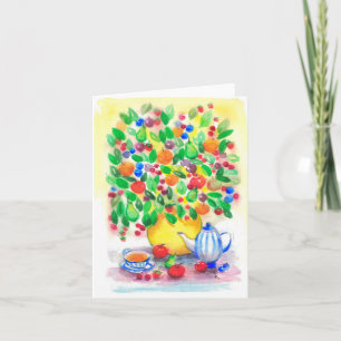 Onder Fruitberry Tree Wenskaart Kaart