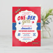 Onder Girl First Birthday Invitation (Debout devant)