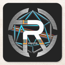 ONDER GLAS VAN REMATIS VIERKANTE KARTONNEN ONDERZETTER