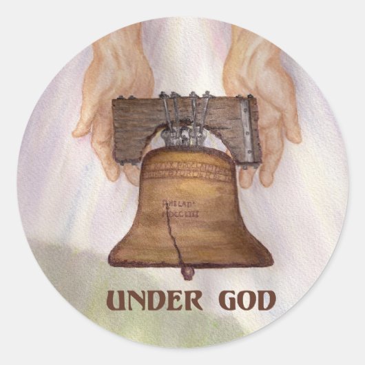 Onder God 1 Ronde Sticker (Voorkant)