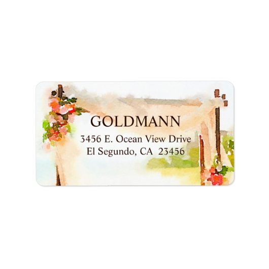 Onder het Adres van de Terugkeer Chuppah Etiket (Voorkant)