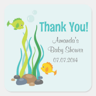 Onder het Baby shower van het Zee dank ik u! Vierkante Sticker