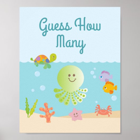 Onder het Baby shower van het Zee, raad eens hoeve Poster (Voorkant)