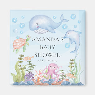 Onder het Baby shower Zee Favor Magnet Magneet