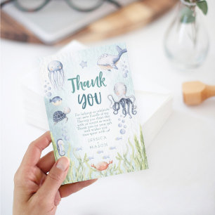 Onder het Baby shower Zee Hartelijk dank Aankondiging