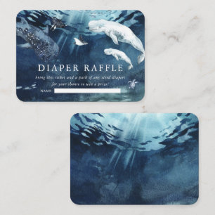 Onder het Baby shower Zee Oceaan   Diaper Raffle Informatiekaartje