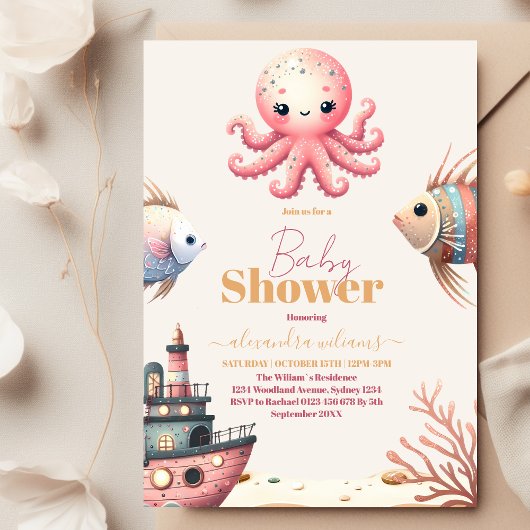 Onder het Baby shower Zee Ocean Animals Kaart