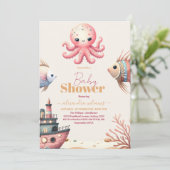 Onder het Baby shower Zee Ocean Animals Kaart (Staand voorkant)