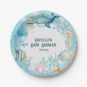 Onder het Baby shower Zee Papieren Bordje (Voorkant)