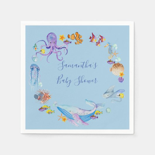 Onder het Baby shower Zee Servet (Voorkant)