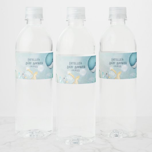 Onder het Baby shower Zee Waterfles Etiket (Flessen)
