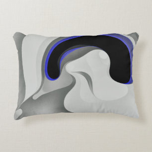 Onder het blauw: Abstract grijs, zwart & blauw Accent Kussen