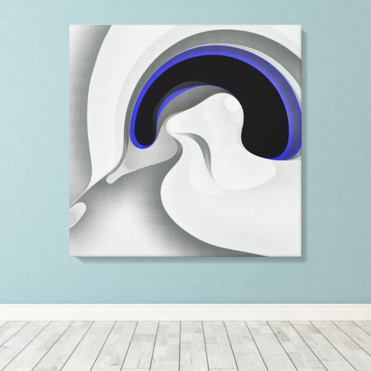 Onder het blauw: Abstract grijs, zwart & blauw Canvas Afdruk (Insitu (Houten vloer))