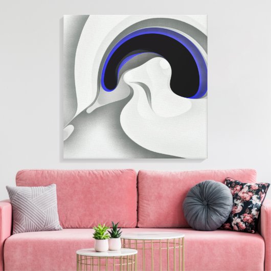 Onder het blauw: Abstract grijs, zwart & blauw Canvas Afdruk (Insitu (Woonkamer))