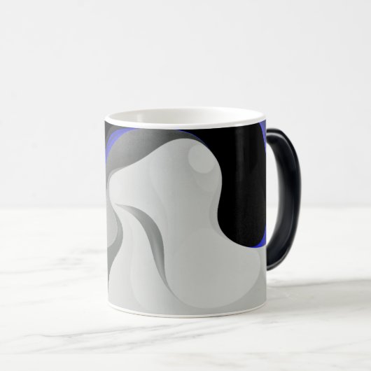 Onder het blauw: Abstract grijs, zwart & blauw Magische Mok (Voorkant rechts)