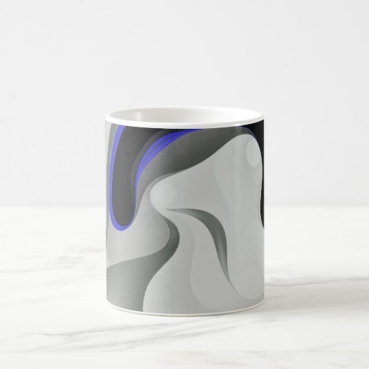 Onder het blauw: Abstract grijs, zwart & blauw Magische Mok (Center)