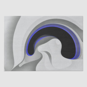 Onder het blauw: Abstract grijs, zwart & blauw Tissuepapier