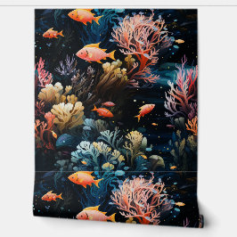 Onder het middernacht zee behang