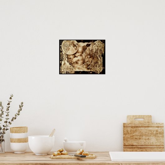 Onder het moonlight - Poster voor pyrografie (Keuken)