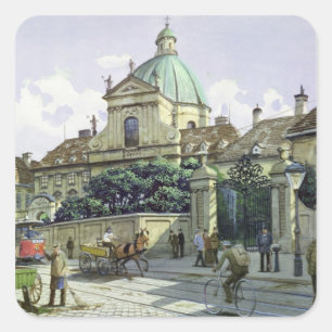 Onder het paleis Belvedere in Wenen Vierkante Sticker